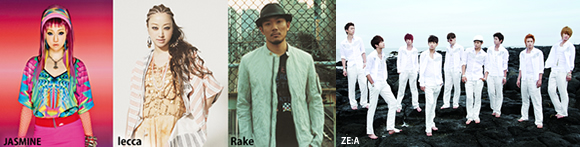 JASMINE、lecca、Rake、ZE:A